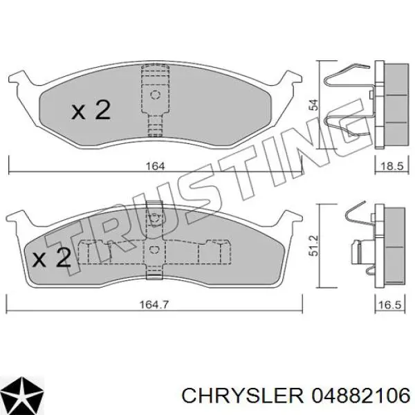 04882106 Chrysler pastillas de freno delanteras