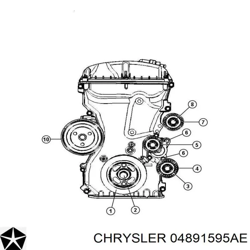 04891595AE Chrysler tensor de correa, correa poli v