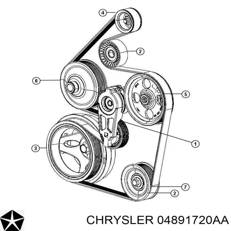 04891720AA Chrysler polea inversión / guía, correa poli v