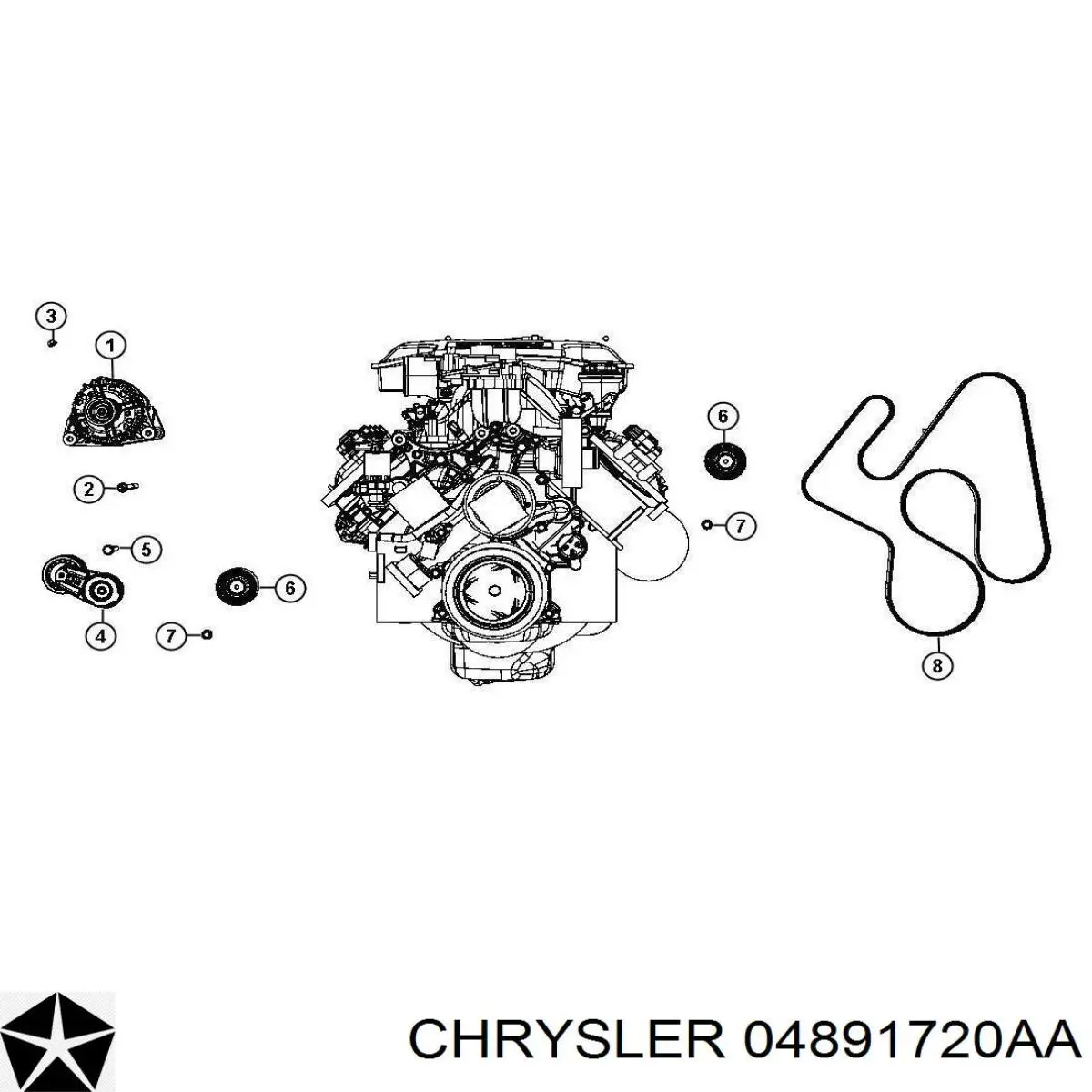 Polea inversión/guía, correa auxiliar servicios Chrysler 04891720AA precio, desde 22,65 EUR