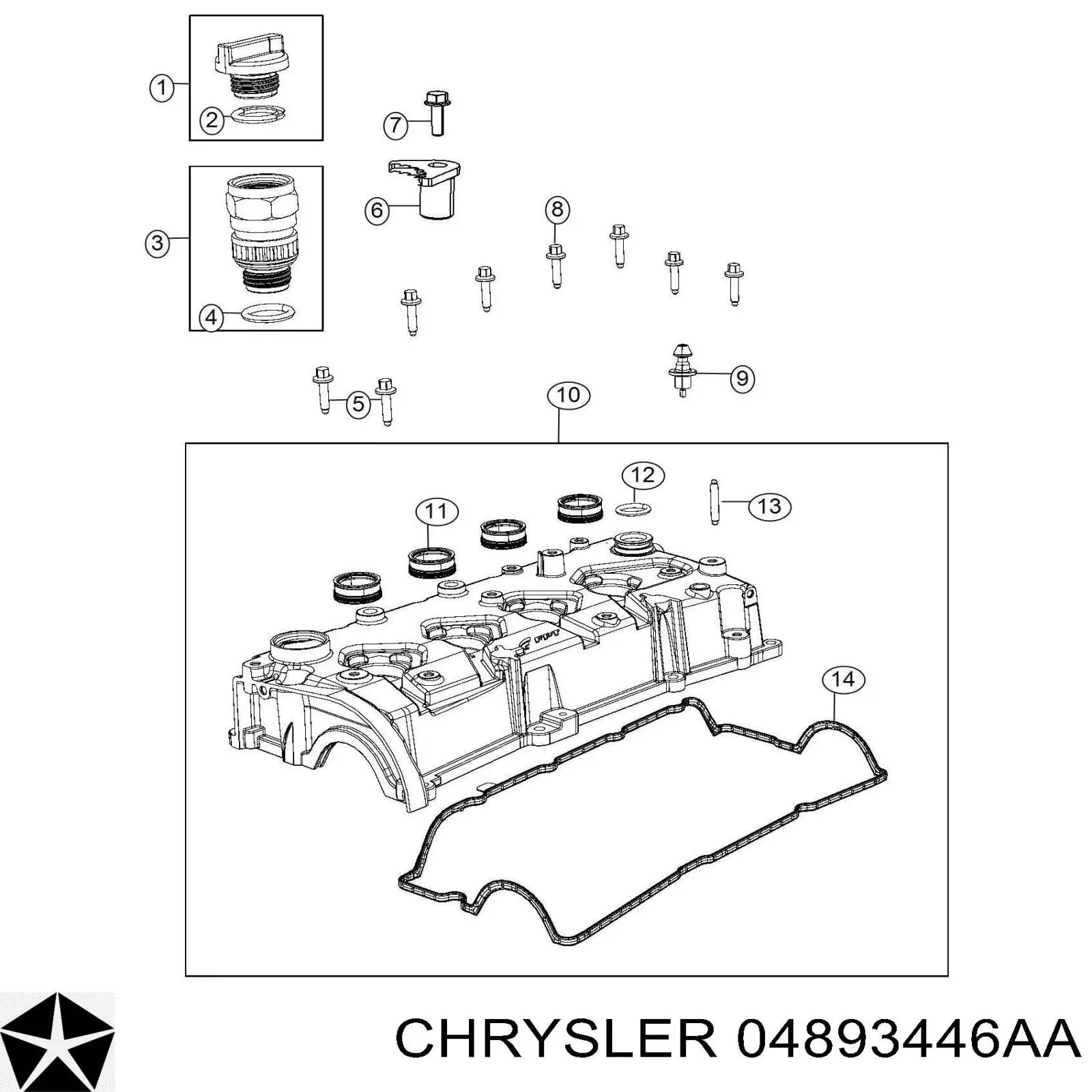 4893446AB Chrysler Junta de la bomba de aceite