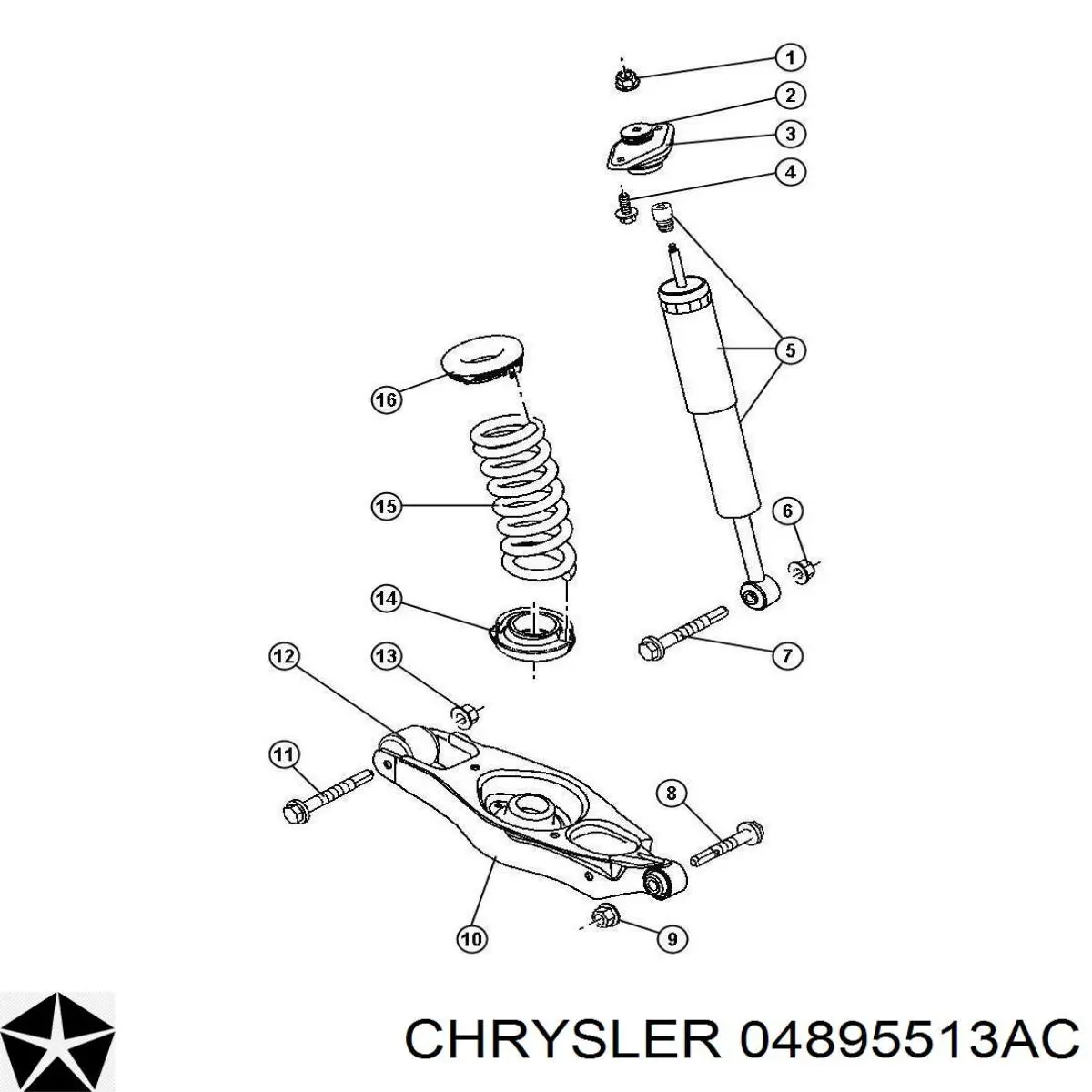 Amortiguador trasero Chrysler 04895513AB precio, desde 45,01 EUR