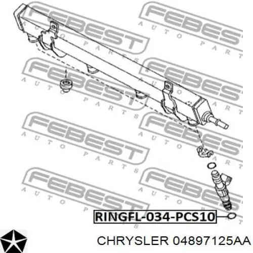 Junta anular, inyector para Chrysler Voyager 
