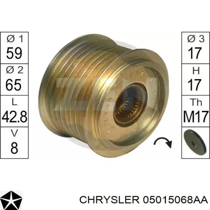 05015068AA Chrysler correa trapezoidal