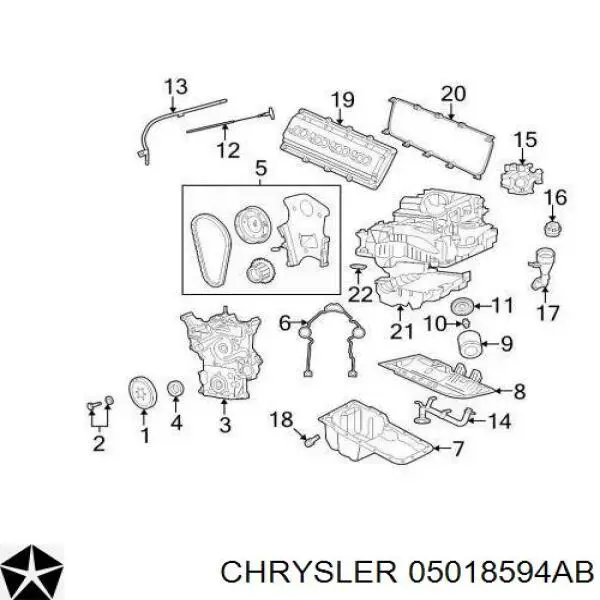 053020599AB Chrysler anillo retén, cigüeñal