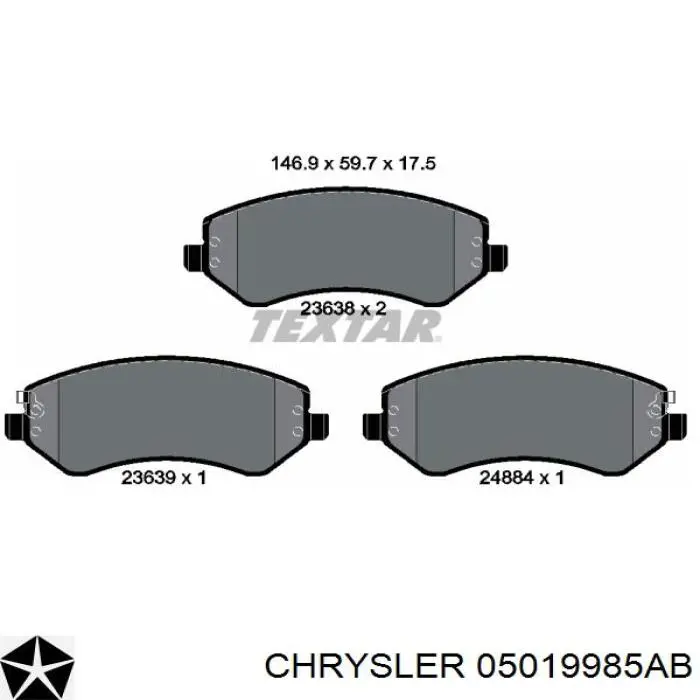 Juego de resortes de sujeción de pastillas de freno delanteras Chrysler Voyager GRAND monovolumen (2000 - 2007) precio, desde 57,48 EUR