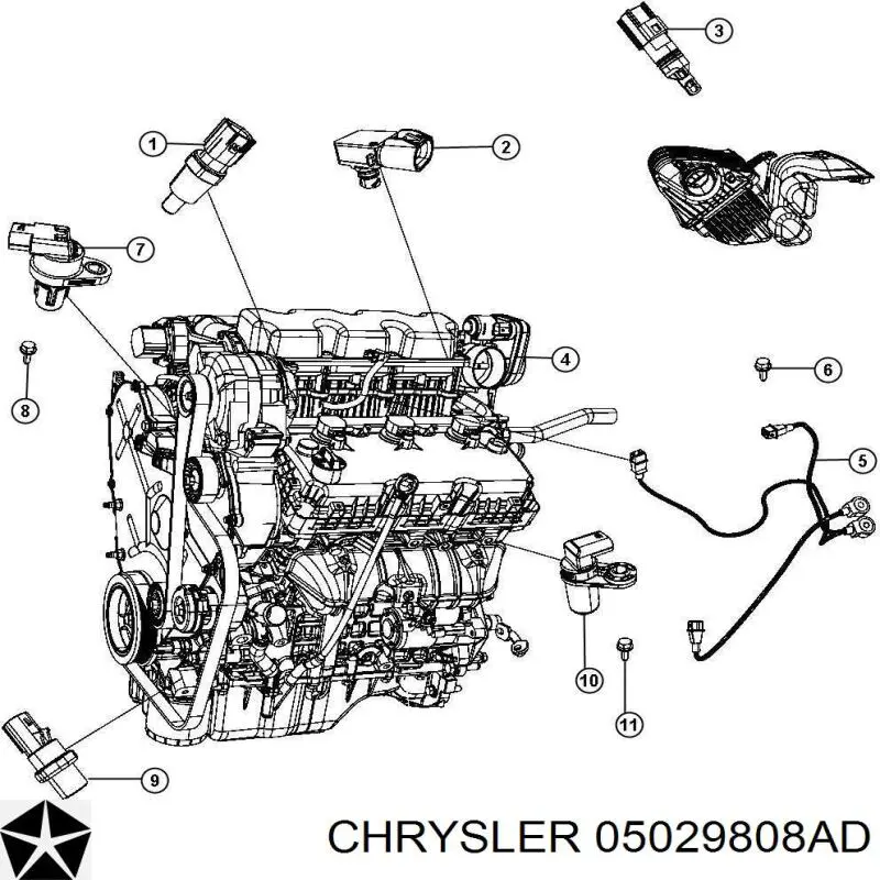 Sensor de árbol de levas 05029808AD Chrysler