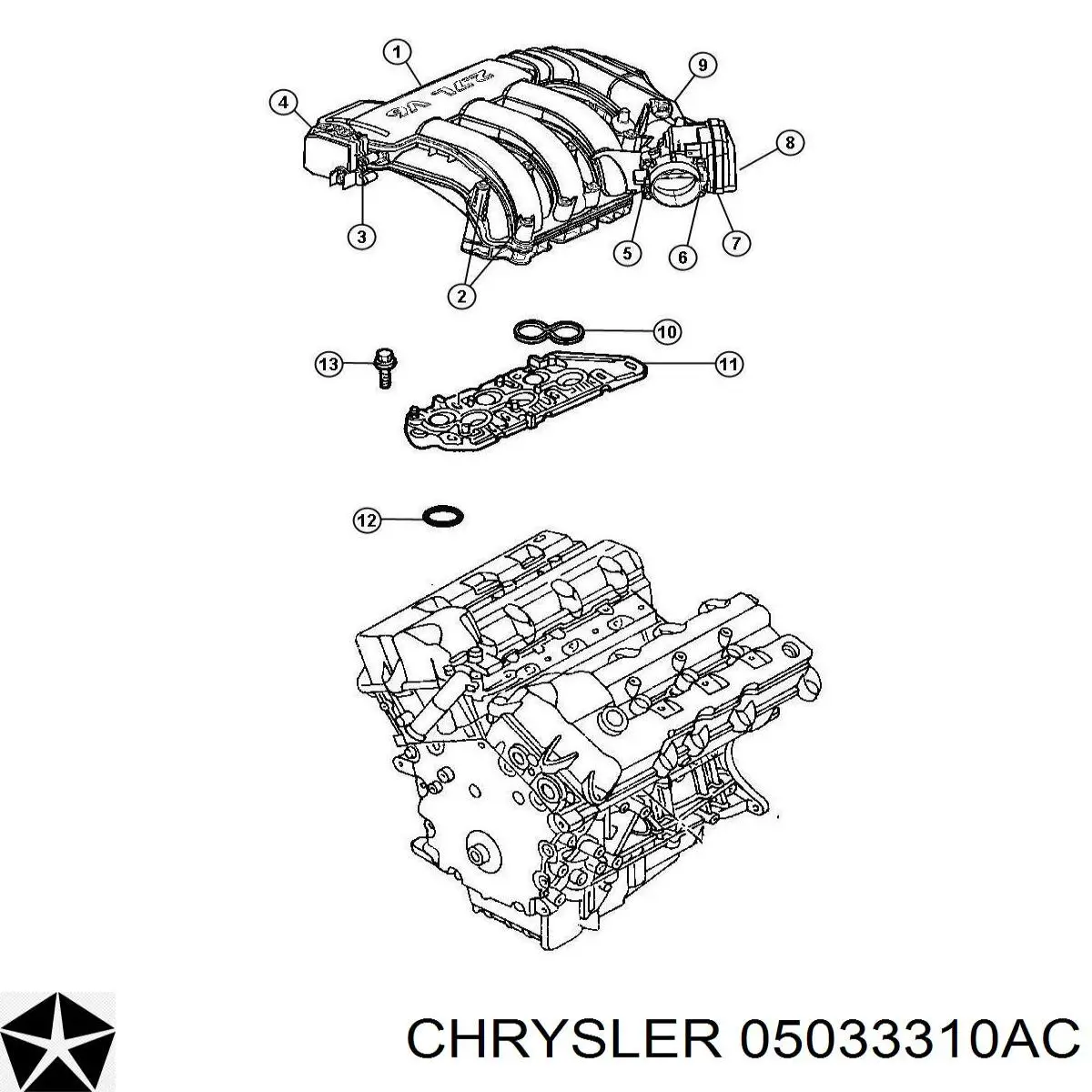 Sensor de presión del colector de admisión 56028562AB Chrysler