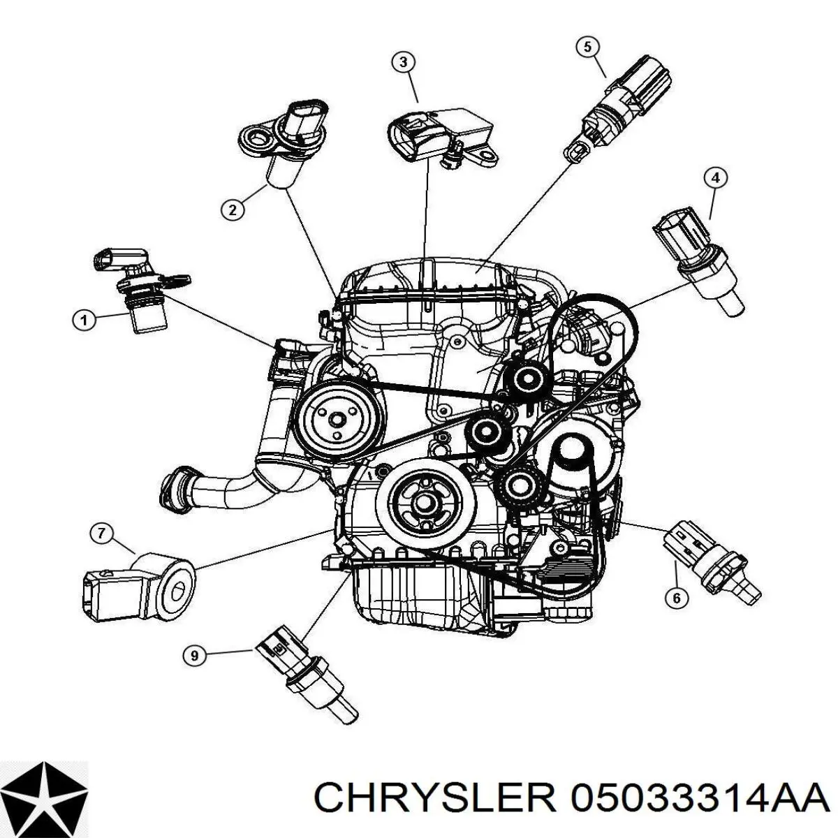 Comprar 05033314AA Chrysler Sensor de temperatura de aceite del motor