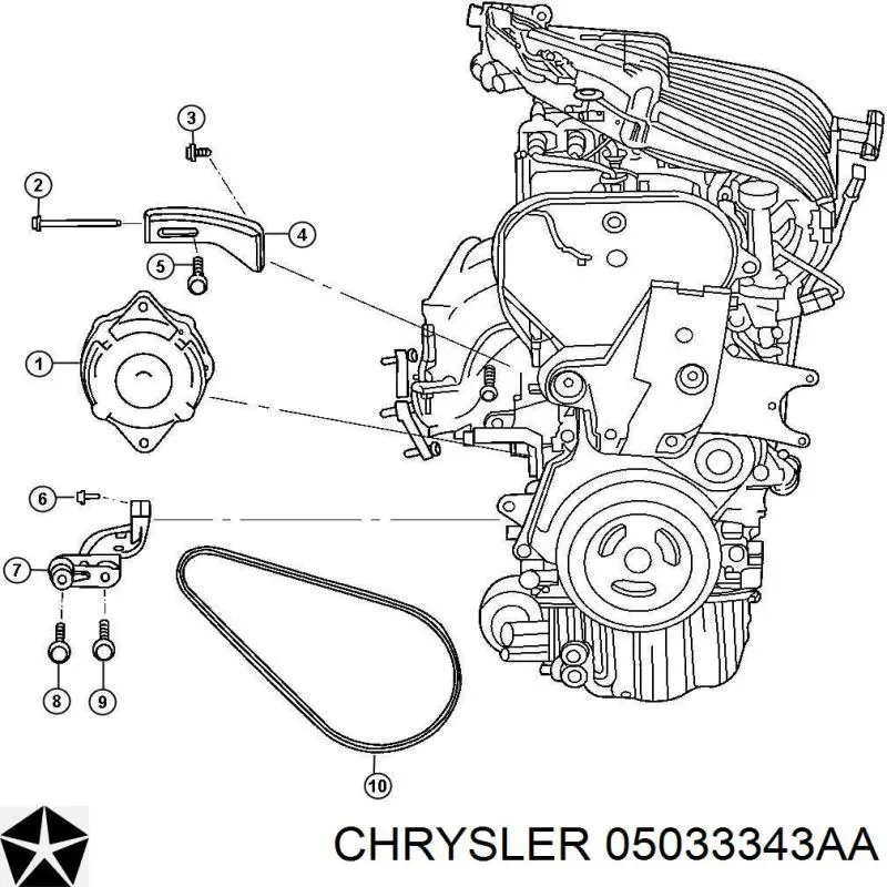 05033343AA Chrysler alternador