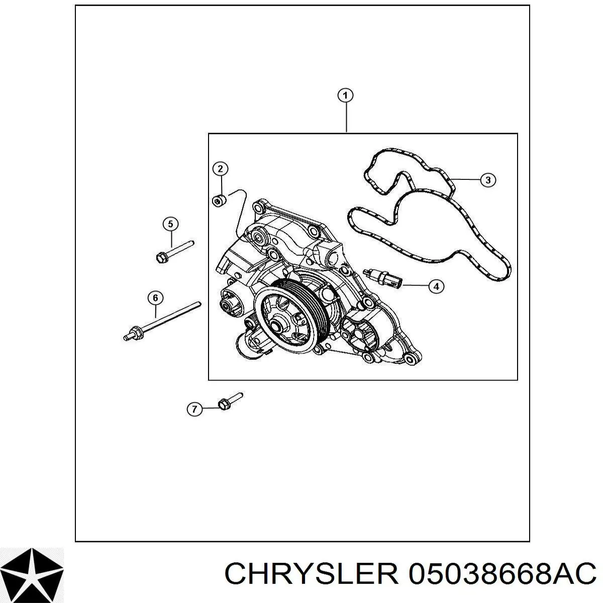 05038668AC Chrysler bomba de agua