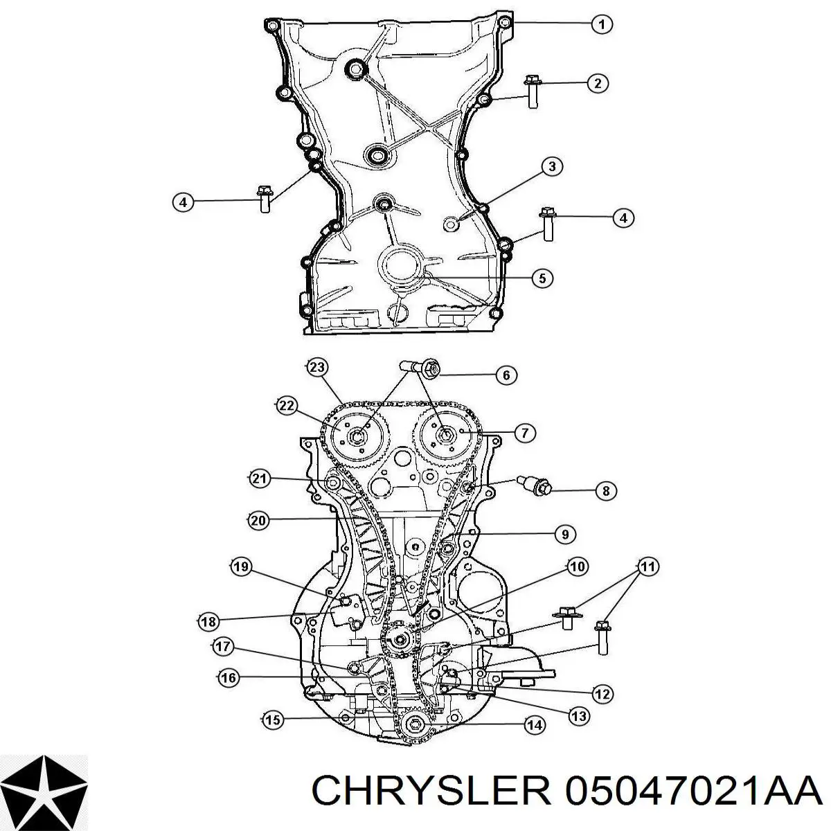 K05047021AA Fiat/Alfa/Lancia rueda dentada, árbol de levas lado de admisión