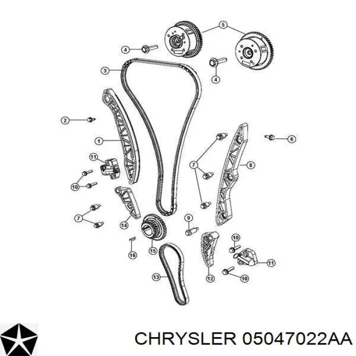 Comprar 05047022AA Chrysler Engranaje del árbol de levas de escape