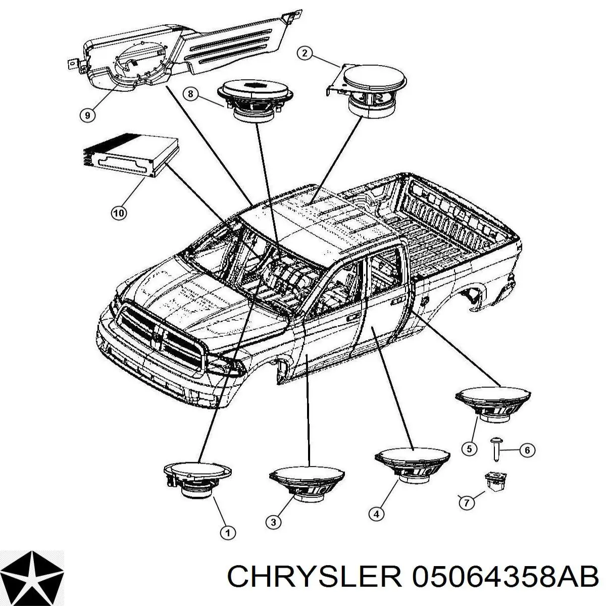 Comprar 05064358AB Fiat/Alfa/Lancia Altavoz de la puerta delantera