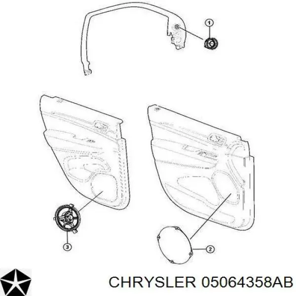 05064358AB Chrysler altavoz de puerta delantera