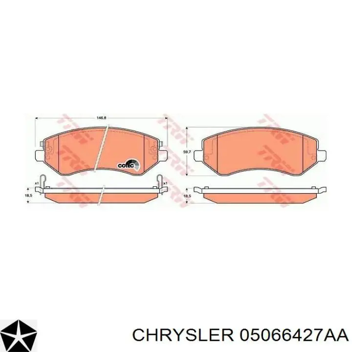 Pastillas de freno 05066427AA Chrysler