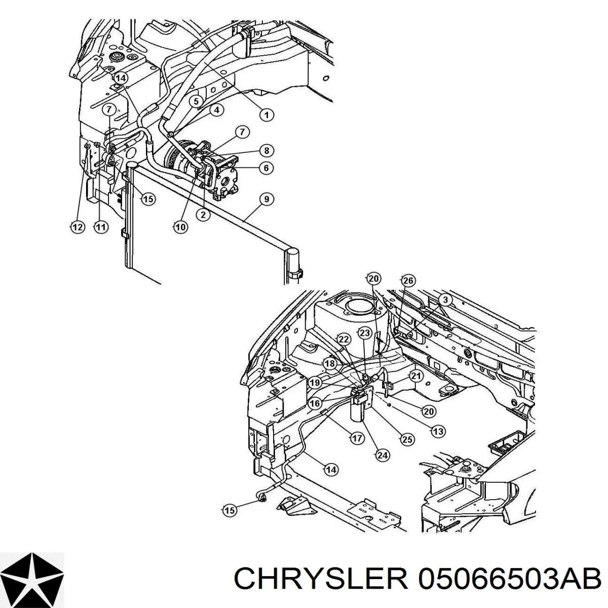 05066503AB Chrysler receptor-secador del aire acondicionado