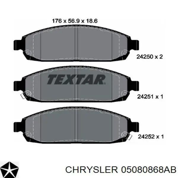 05080868AB Chrysler pastillas de freno delanteras