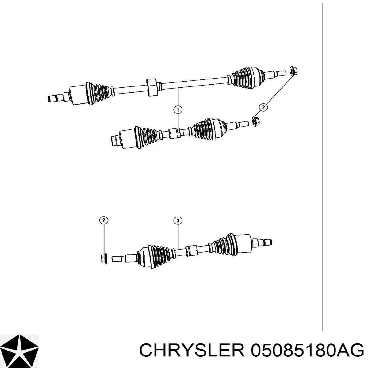 05085180AG Chrysler árbol de transmisión delantero izquierdo