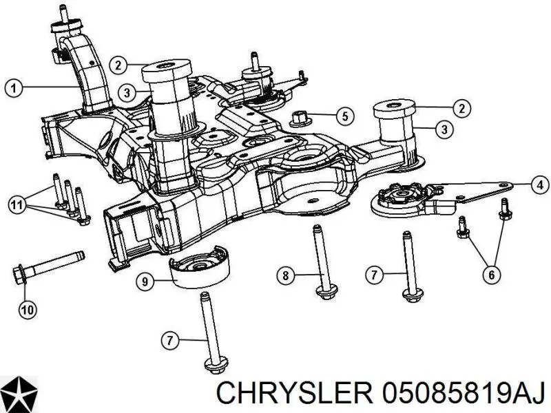 Subchasis delantero soporte motor Chrysler 5085819AE precio, desde 270,07 EUR