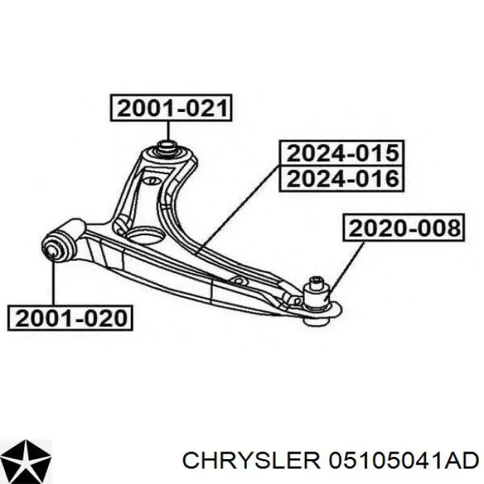05105041AD Chrysler barra oscilante, suspensión de ruedas delantera, inferior izquierda