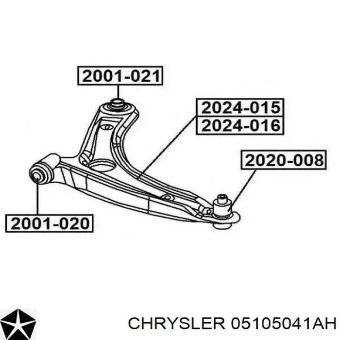 05105041AH Chrysler barra oscilante, suspensión de ruedas delantera, inferior izquierda