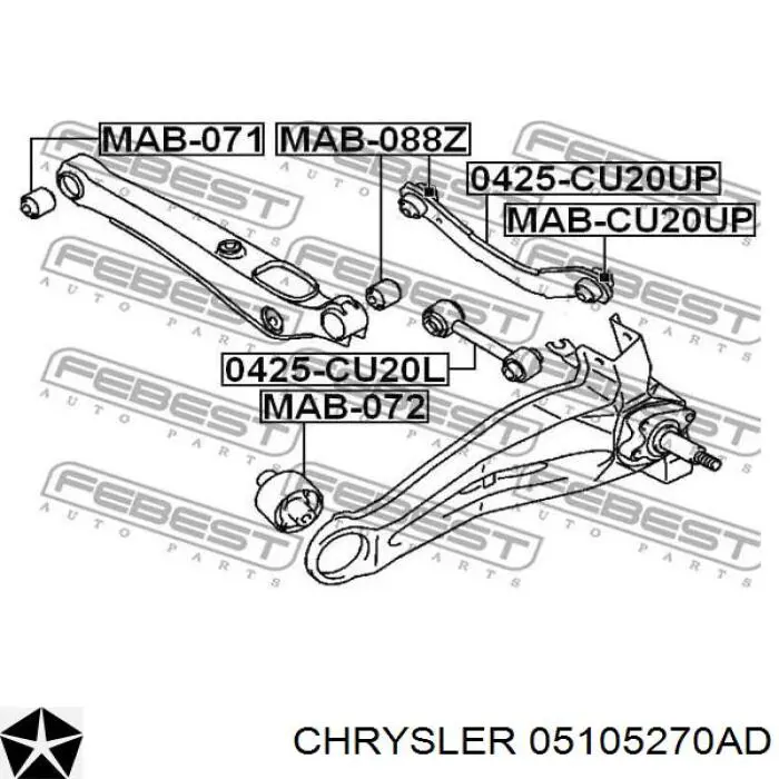 Comprar 05105270AD Chrysler Barra transversal de la suspensión trasera