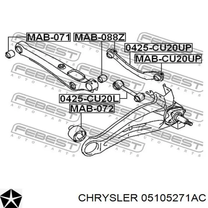 05105271AC Chrysler brazo suspension inferior trasero izquierdo/derecho