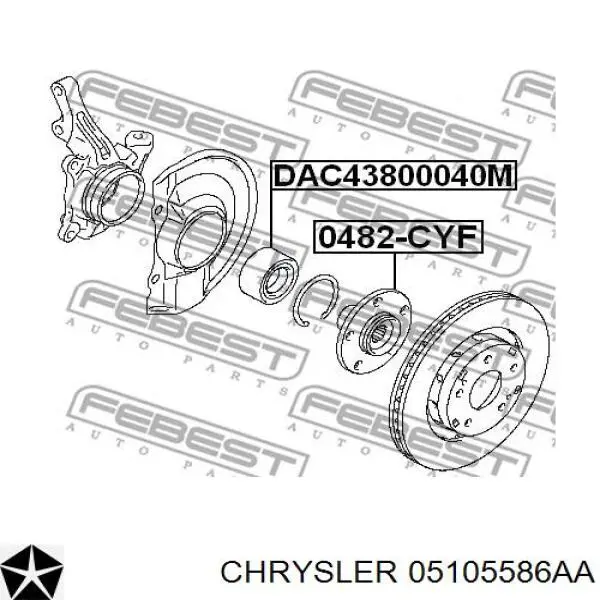 05105586AA Chrysler cojinete de rueda delantero