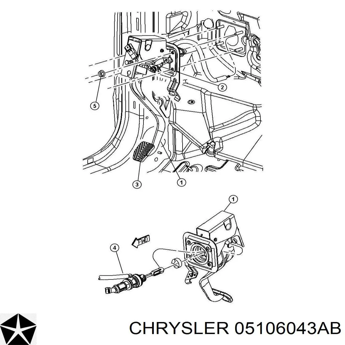 05106043AB Chrysler Cilindro maestro de clutch
