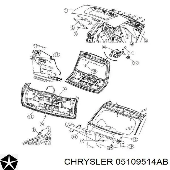 K05109514AB Fiat/Alfa/Lancia amortiguador maletero