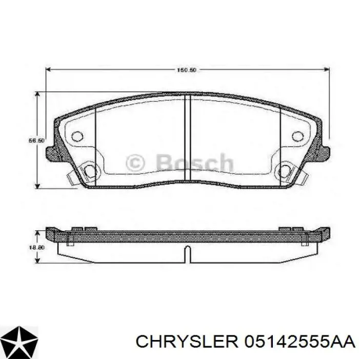 05142555AA Chrysler pastillas de freno delanteras