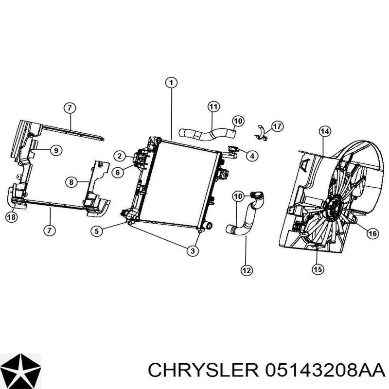 05143208AA Chrysler ventilador del motor
