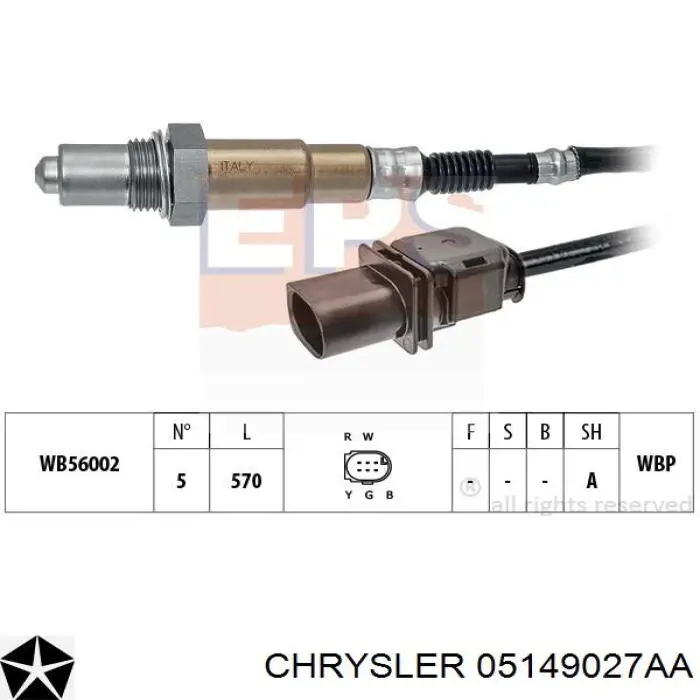 Sensor de oxígeno previo al catalizador 05149027AA Chrysler