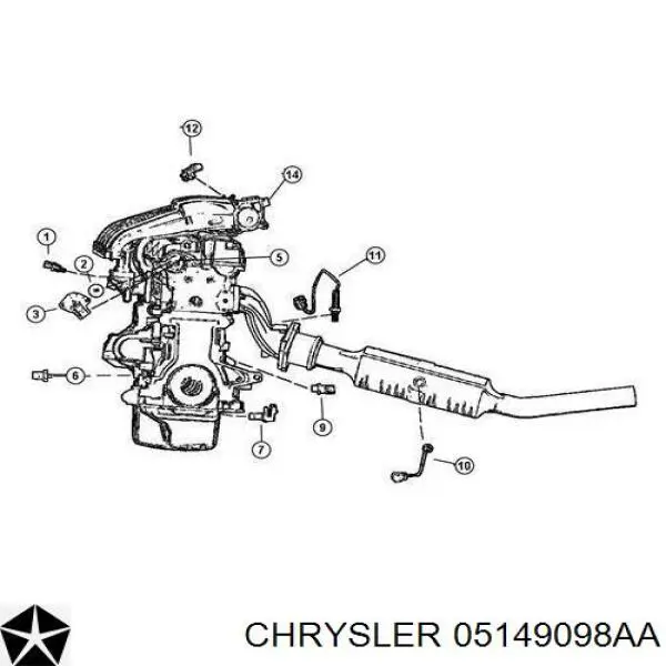 05149098AA Chrysler indicador, presión del aceite