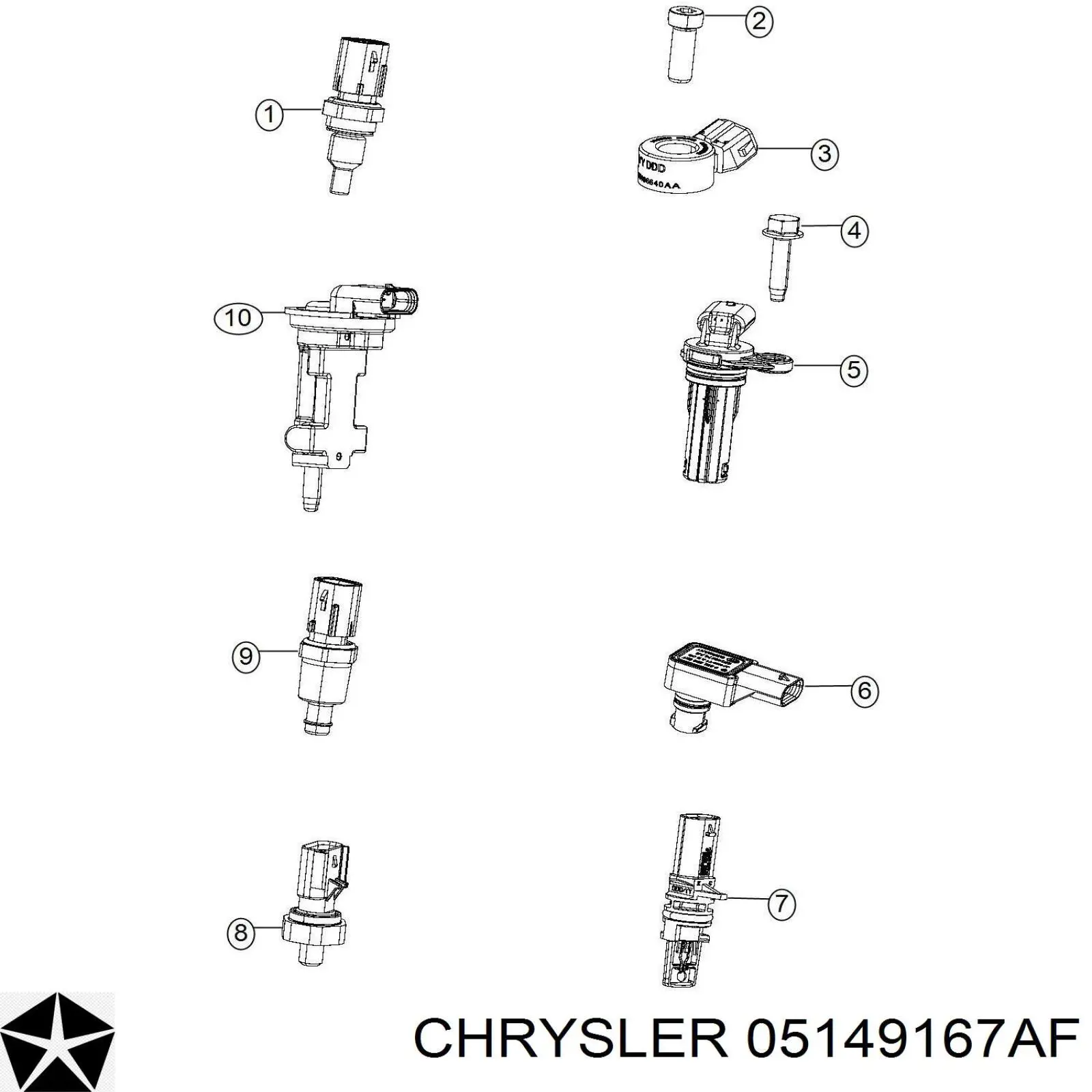 05149167AF Chrysler sensor de posición del cigüeñal