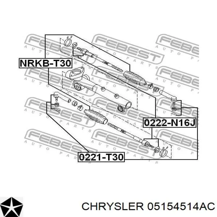 5154515AB Chrysler cremallera de dirección