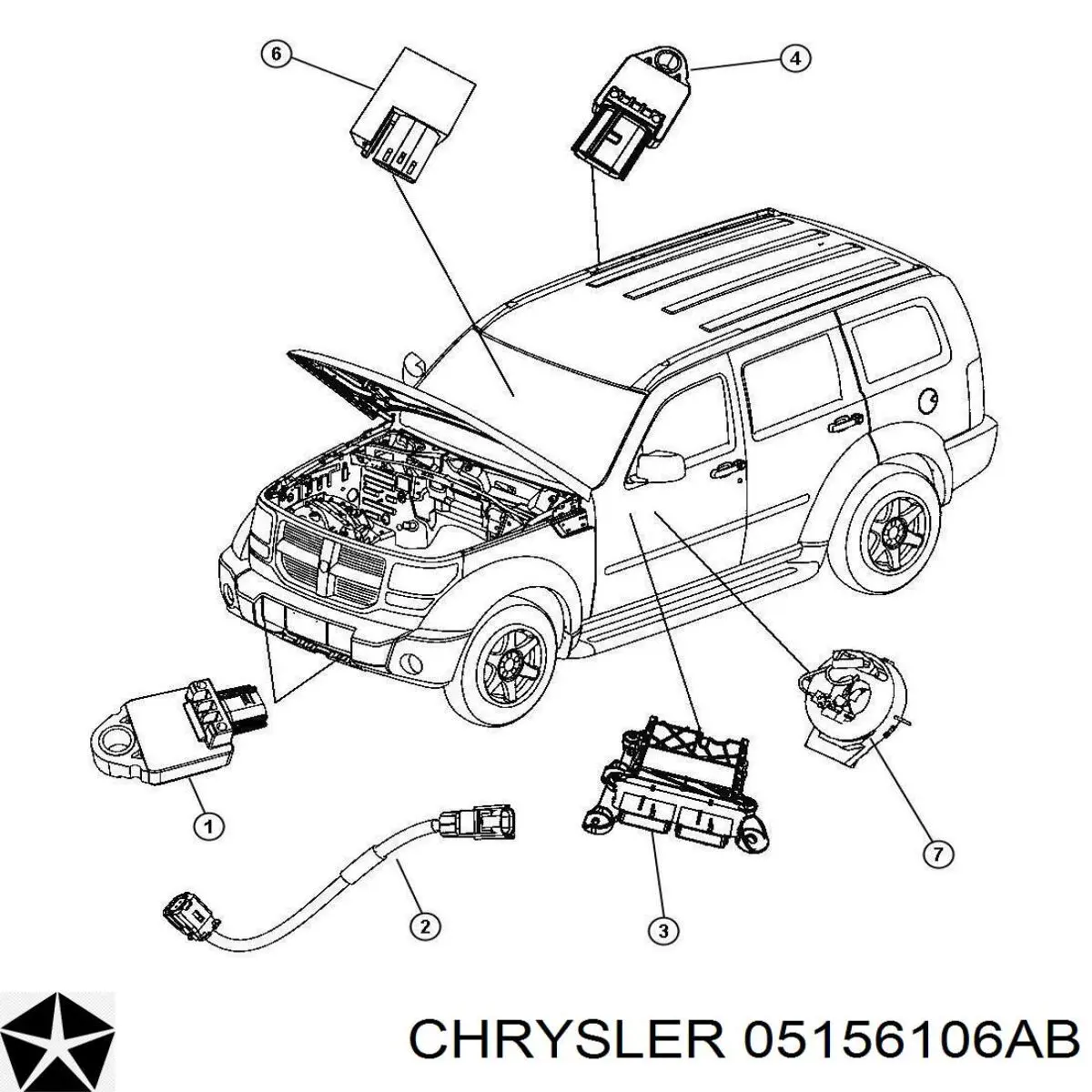 05156106AD Chrysler anillo de airbag