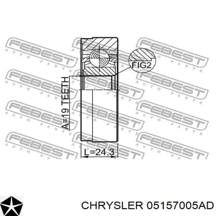 05157005AD Chrysler árbol cardán trasero completo