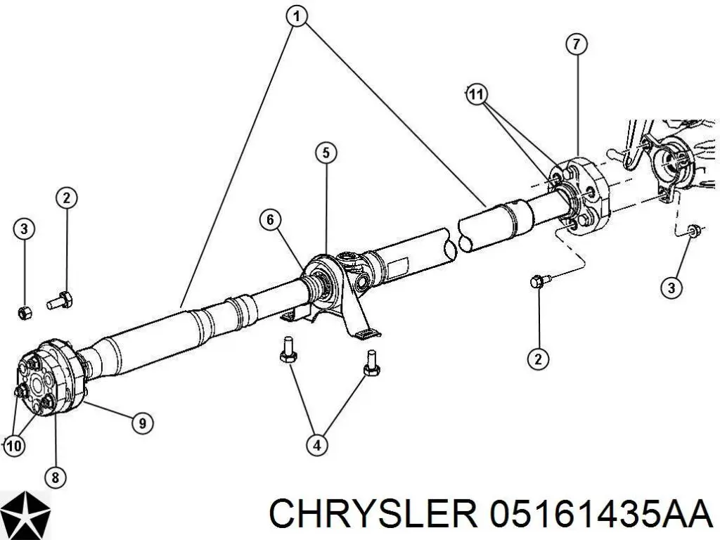Comprar 05161435AA Chrysler Rodamiento central del eje de transmisión