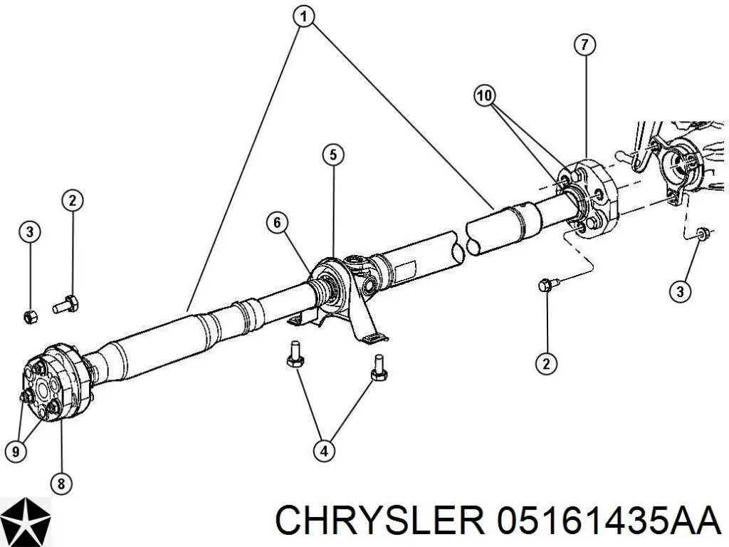 05161435AA Chrysler Rodamiento central del eje de transmisión