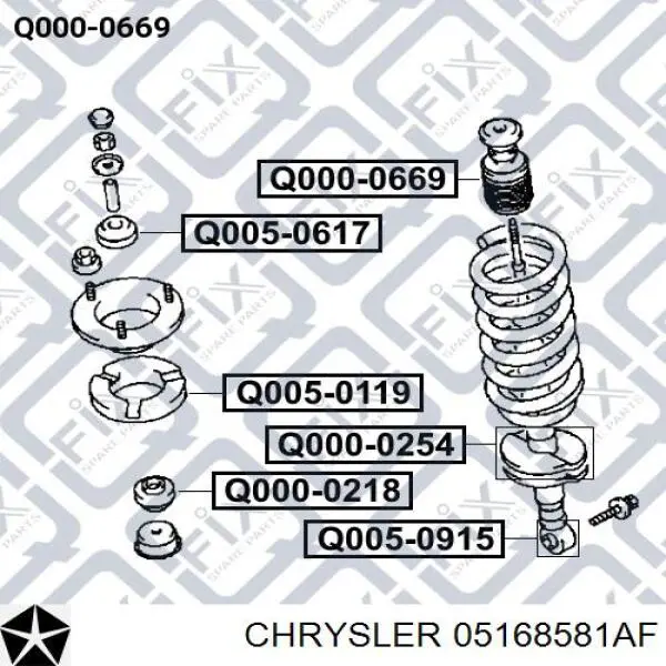 05168581AF Chrysler amortiguador delantero izquierdo