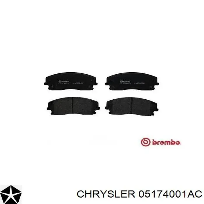 05174001AC Chrysler pastillas de freno delanteras