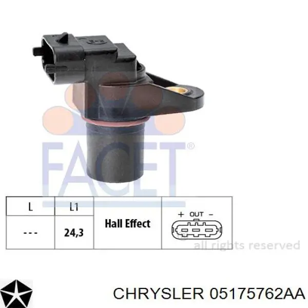 K05175762AA Fiat/Alfa/Lancia sensor de posición del árbol de levas