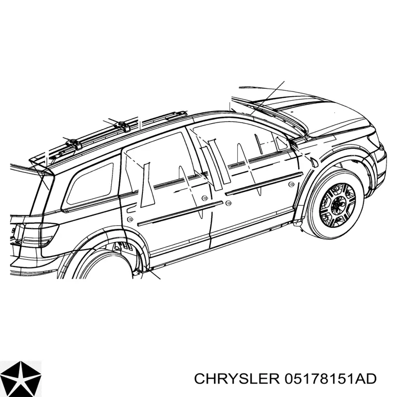 05178151AD Chrysler listón embellecedor/protector, guardabarros delantero derecho