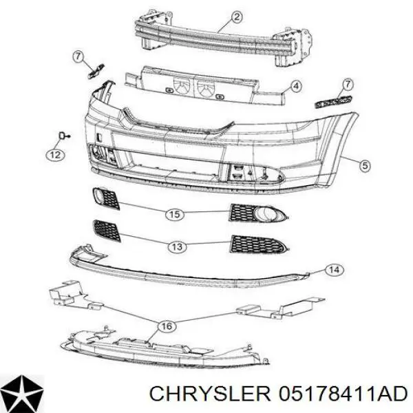 05178411AD Chrysler soporte de parachoques delantero izquierdo