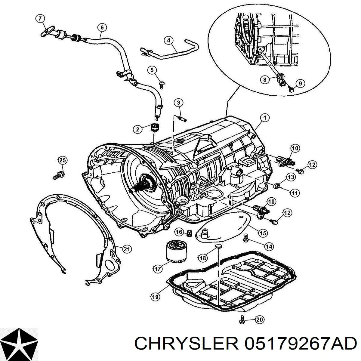 Filtro de transmisión automática 5179267AC Chrysler