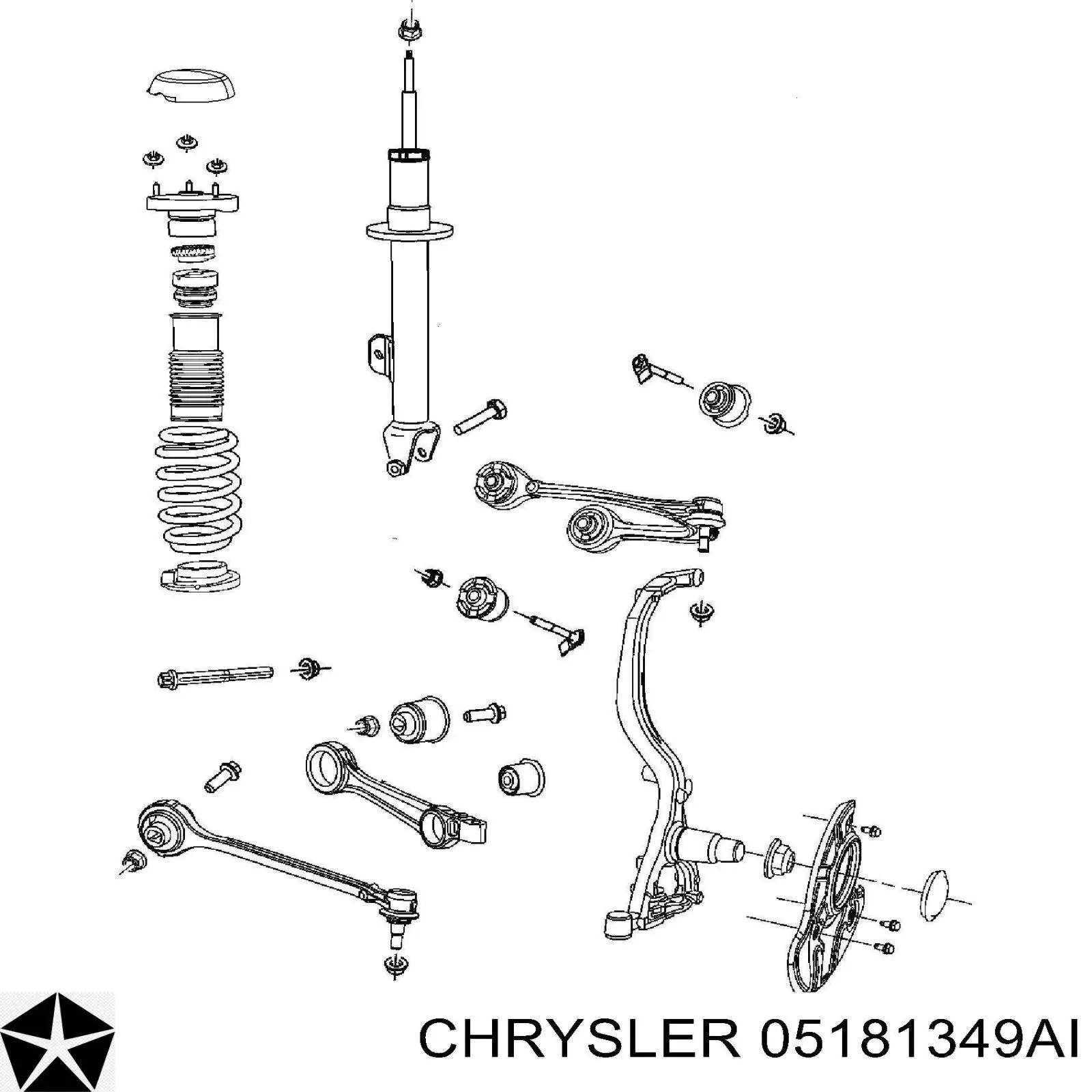 amortiguador frontal derecho Chrysler 68531056AA