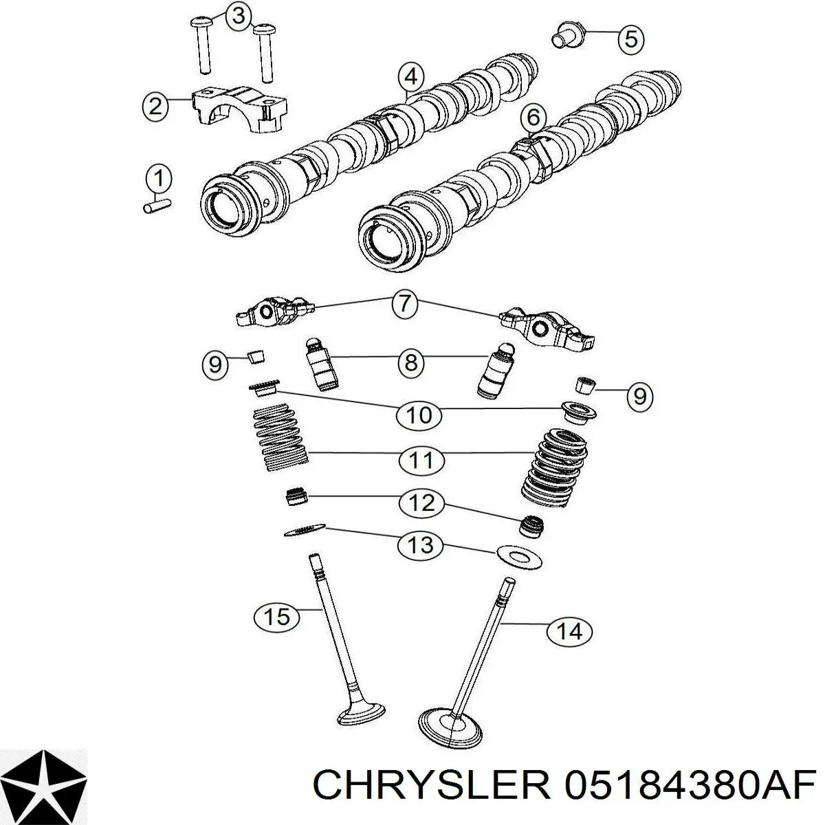 5184380AE Chrysler árbol de levas admisión derecho