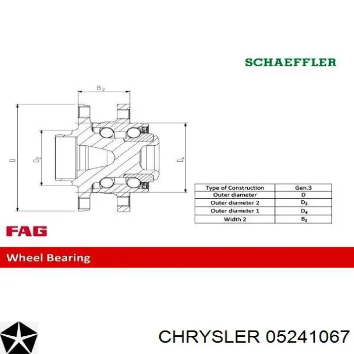 05241067 Chrysler cubo de rueda delantero